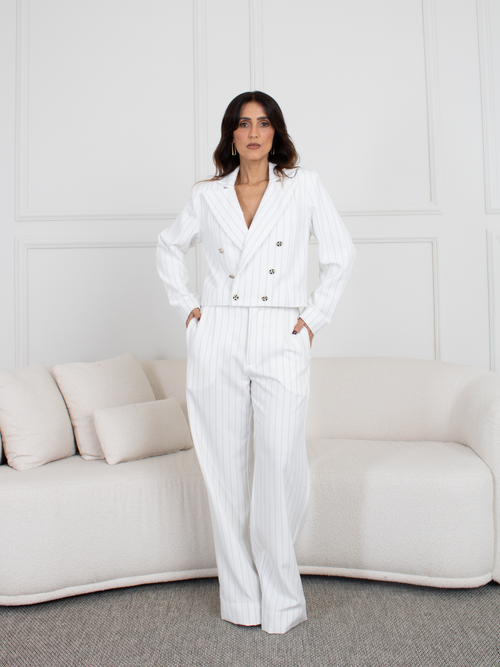 Blazer Risca de giz Branco