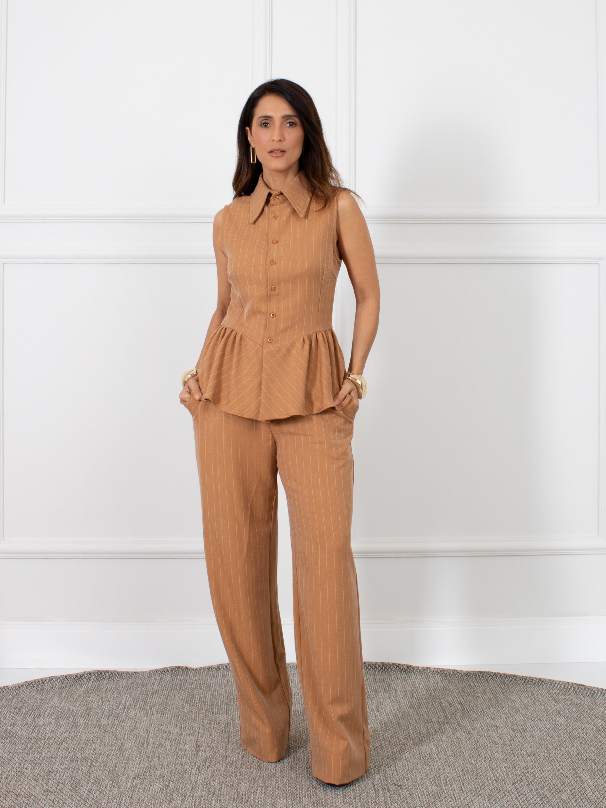 Blusa Isadora - Risca de Giz Mocha Mousse