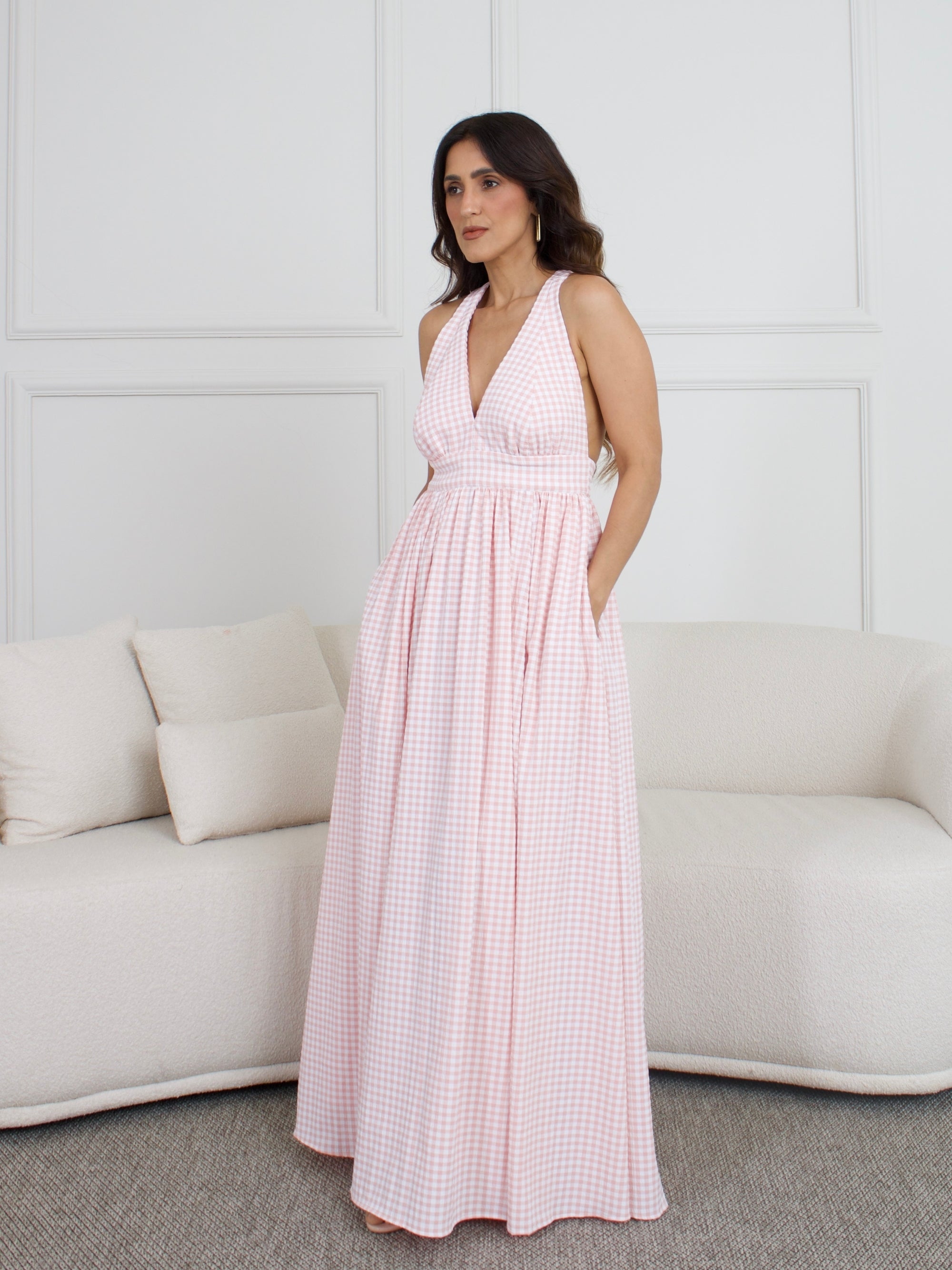 Vestido Emilly - Xadrez Vichy Rosa