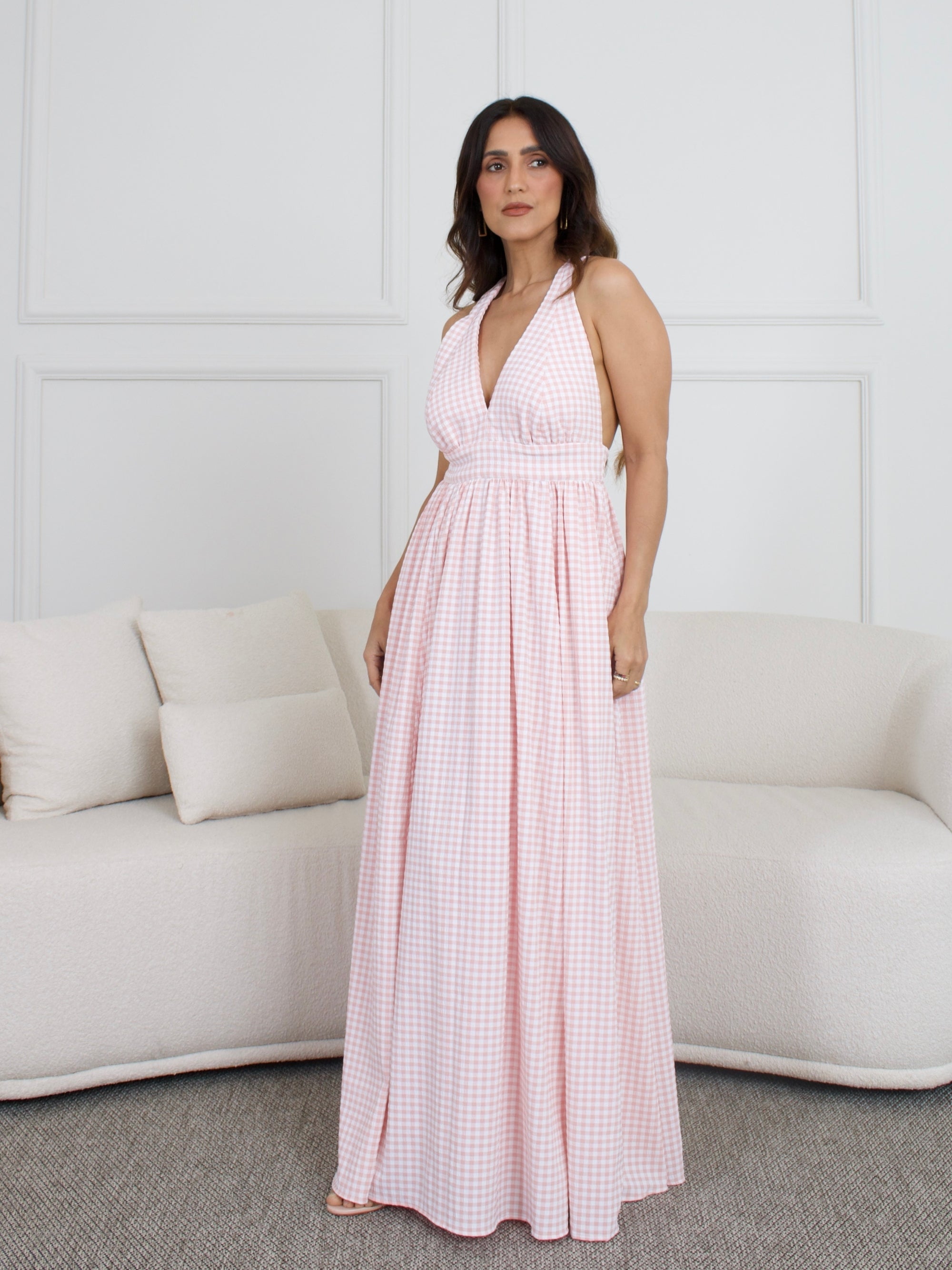 Vestido Emilly - Xadrez Vichy Rosa