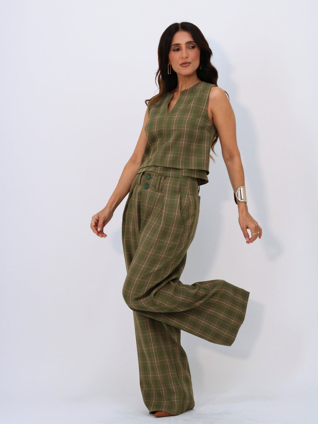 Calça Xadrez Alexia - Verde