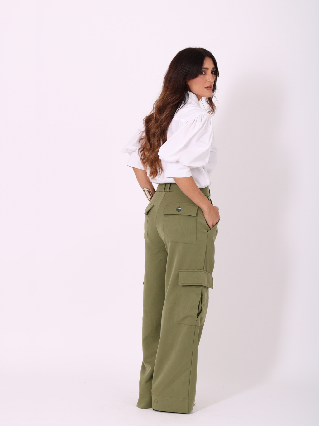 Calça Alfaiataria Cargo - Verde Oliva