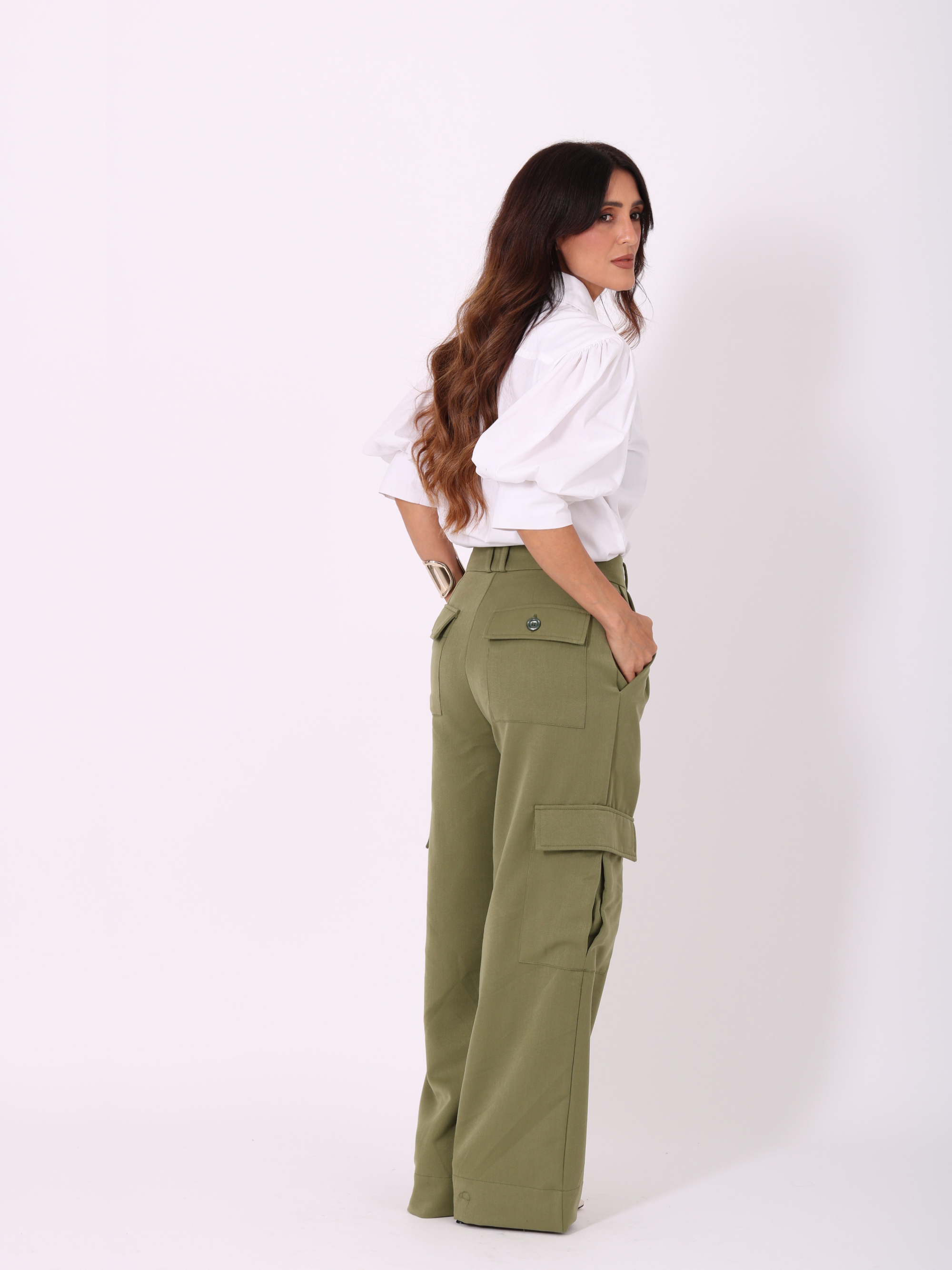 Calça Alfaiataria Cargo - Verde Oliva