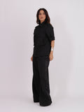 Camisa Utilitária - Risca de Giz Preto