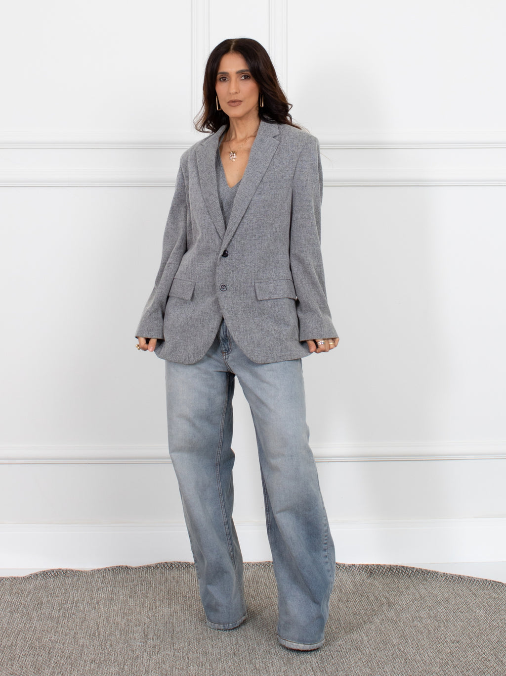 Blazer Ester - Cinza Mescla