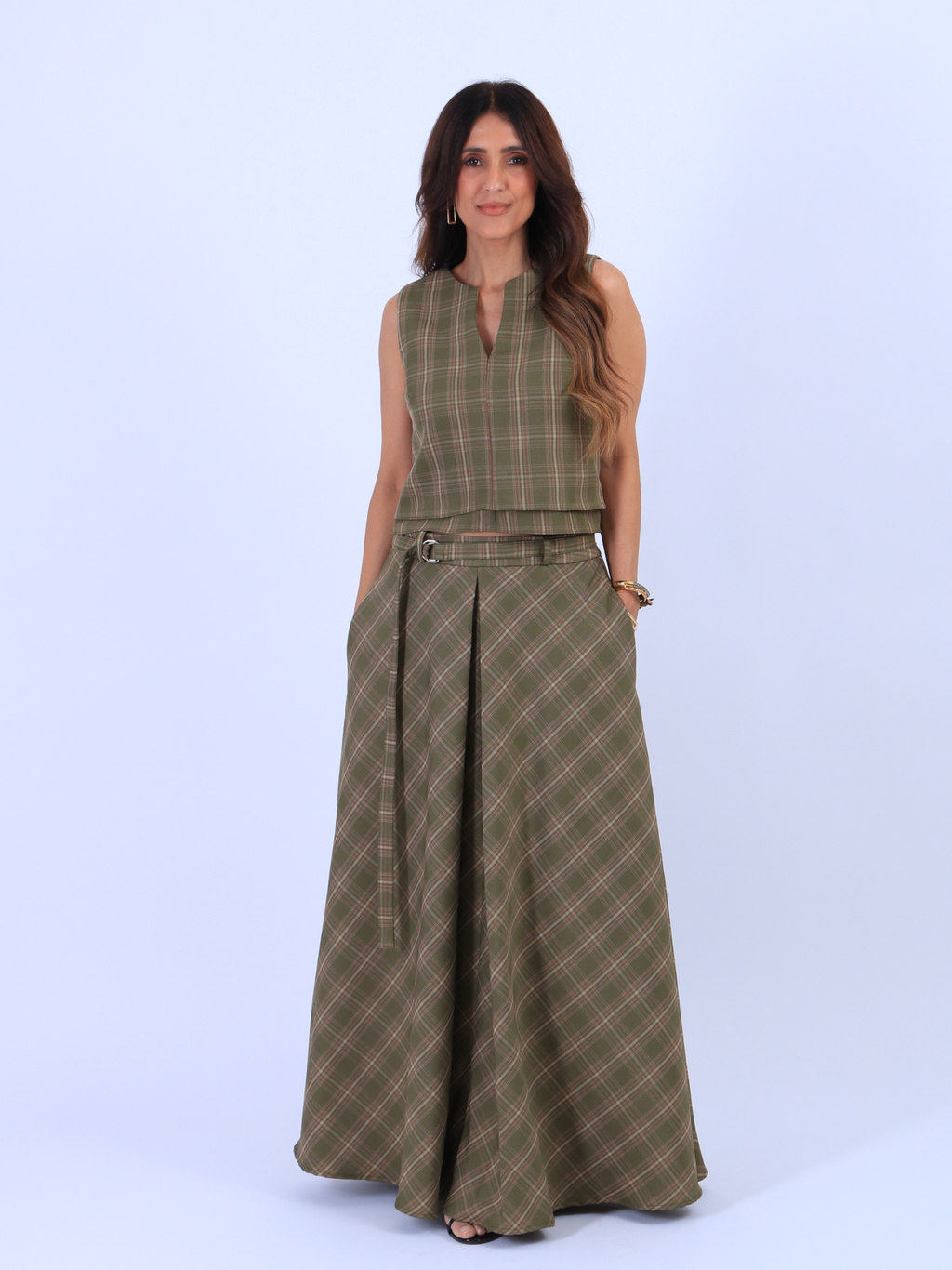 Saia xadrez de Verde