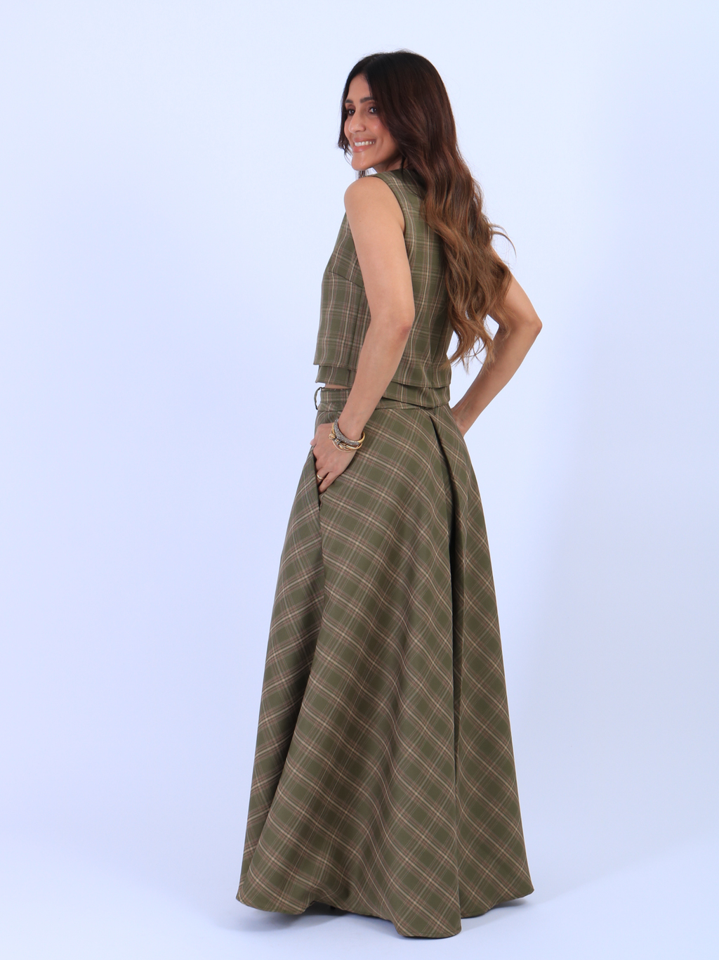 Saia xadrez de Verde