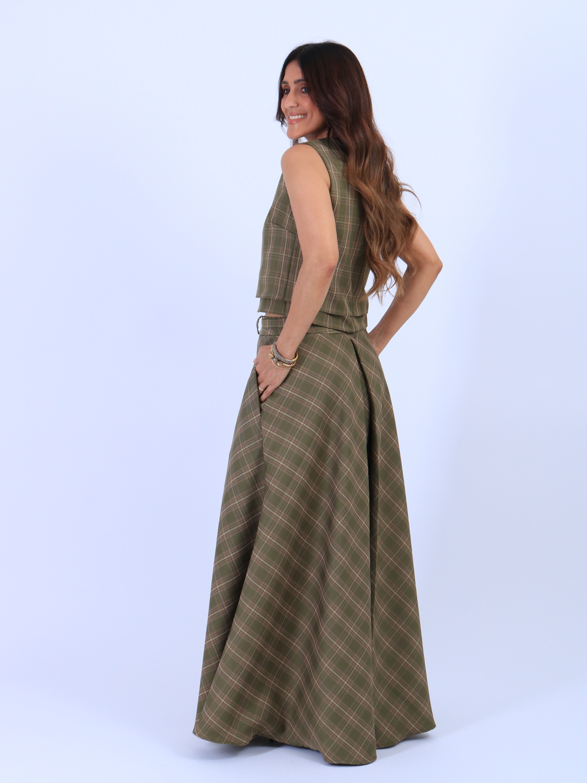 Saia xadrez de Verde