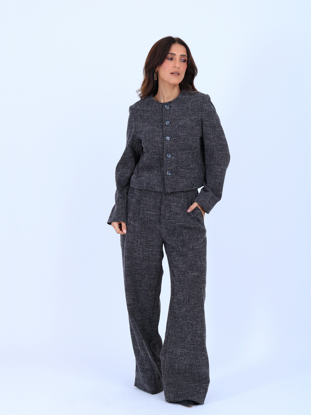Casaco cropped mariana - Grisalho