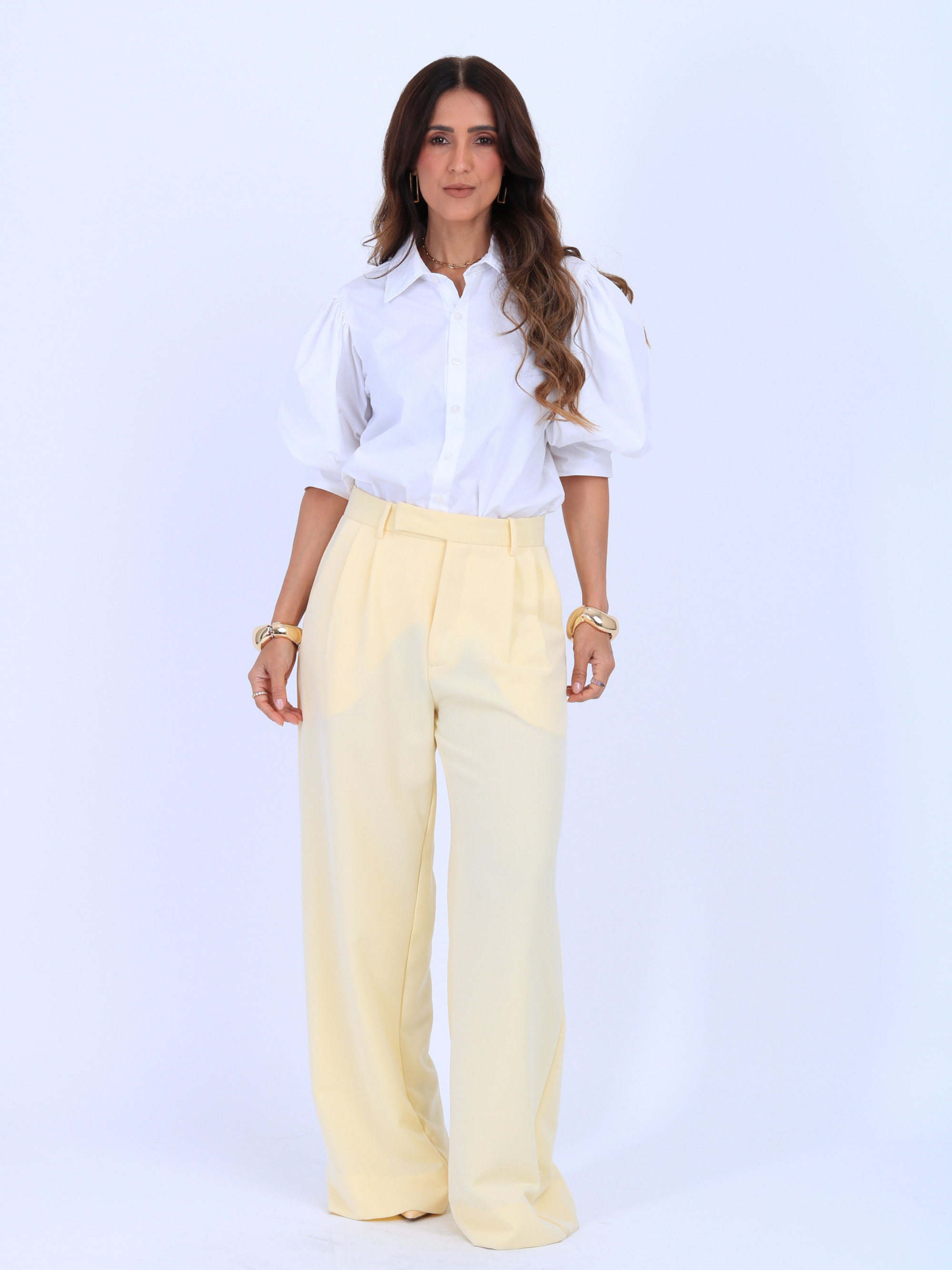 Calça Pantalona Amanda - Amarelo