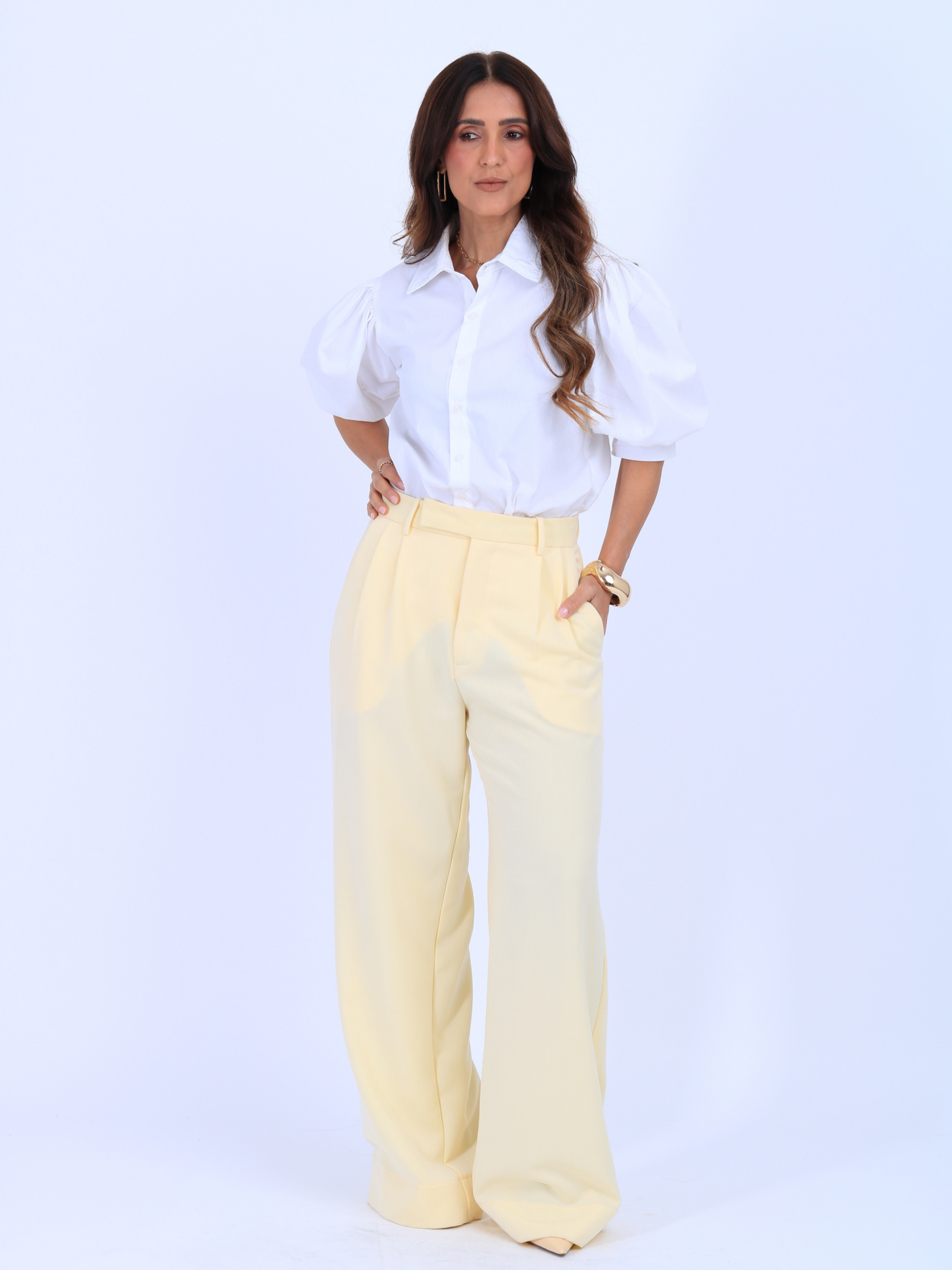 Calça Pantalona Amanda - Amarelo