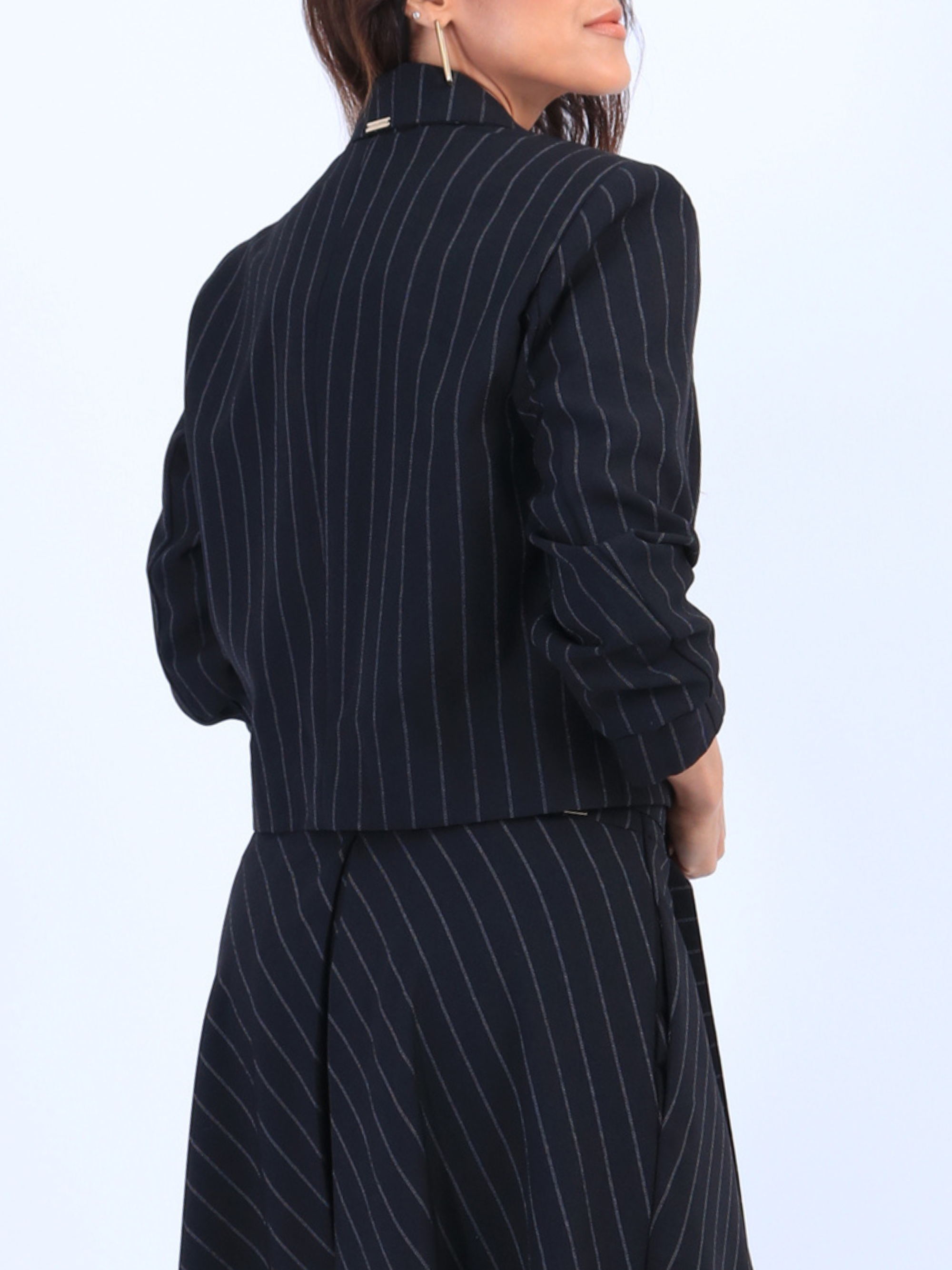 Blazer Risca de giz Preto